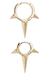 Maria Tash Triple Spike Diamond Eternity Clicker Earring In Yellow Gold/ Diamond