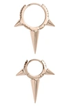 Maria Tash Triple Spike Diamond Eternity Clicker Earring In Rose Gold/ Diamond