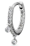 Maria Tash Double Dangle Diamond Eternity Huggie Earring In White Gold/ Diamond