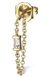 Maria Tash Diamond Baguette Chain Wrap Stud Earring In Yellow Gold/ Diamond