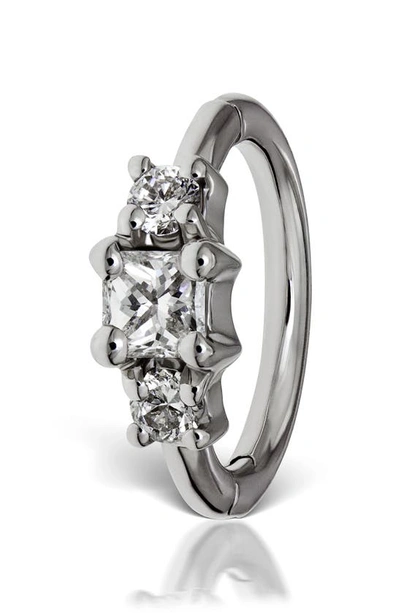 Maria Tash 6.5mm Diamond Princess Clicker Earring In White Gold/ Diamond