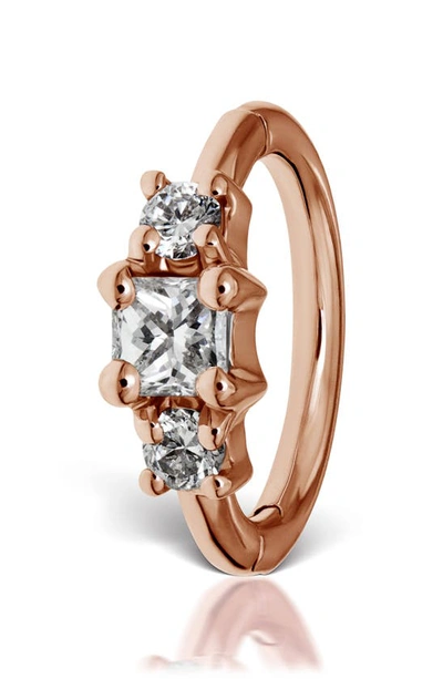 Maria Tash 2mm Diamond Princess Earring - Rose Gold In Rose Gold/ Diamond