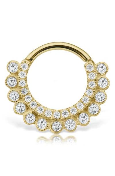 Maria Tash 16-gauge Diamond Apsara Clicker Earring In Yellow Gold/ Diamond