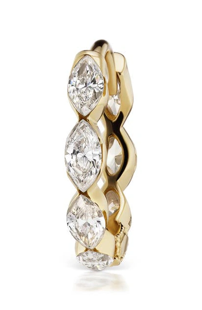 Maria Tash Marquise Diamond Invisible Huggie Earring In Yellow Gold/ Diamond