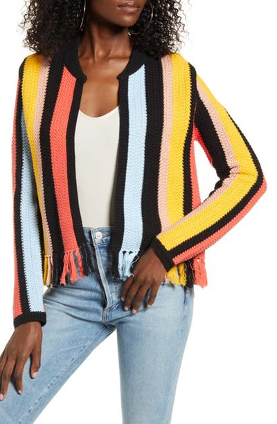 English Factory Stripe Knit Jacket In Multi