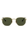Ray Ban 51mm Polarized Geometric Sunglasses In Green