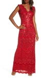 TADASHI SHOJI SEQUIN LACE GOWN,BMN995L