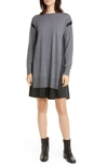 RAG & BONE SADIE MERINO WOOL & SILK LONG SLEEVE SHIFT DRESS,WAS19FS047XC47