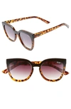 Quay Noosa 50mm Square Sunglasses In Shiny Black/ Smoke