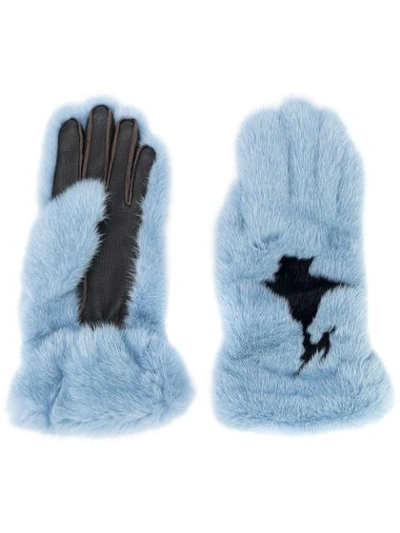 Marni Two-tone Fur Gloves In Bob81