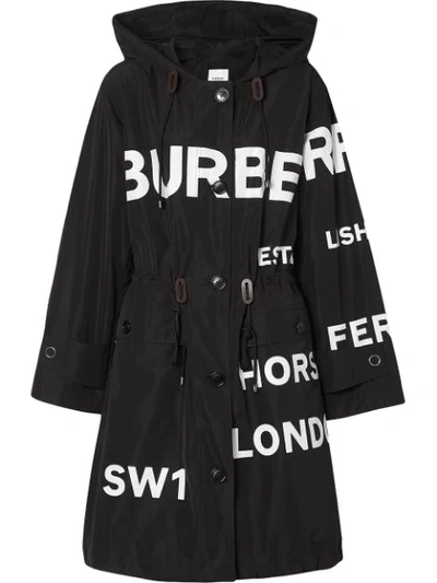 Burberry Polperro Horseferry Print Hooded Jacket In Black