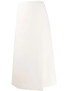 The Row Saio Wool And Silk-blend Midi Wrap Skirt In White