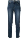 SJYP CONTRAST STITCH SLIM LEG DENIM JEANS