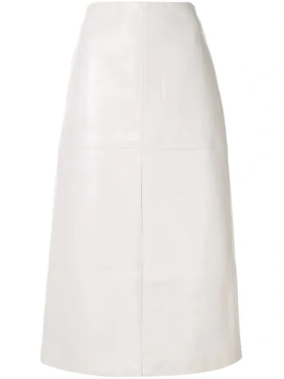 We11 Done We11done White Faux-leather Snake Front Slit Skirt