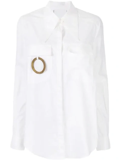 Acler Alameda Ring Cotton Shirt In White