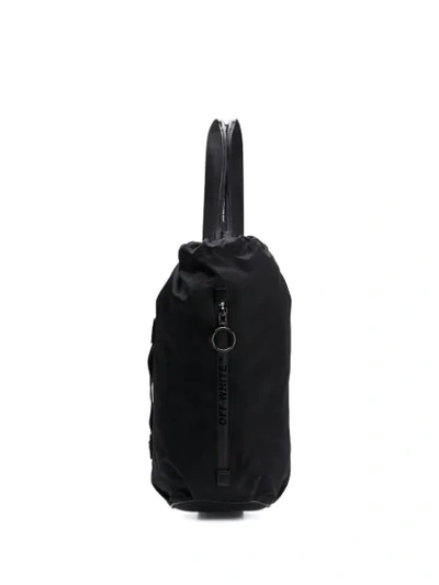 Off-white Drawstring Fastening Shoulder Bag In Black