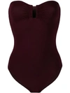 Eres Strapless Fitted Swimsuit In Red
