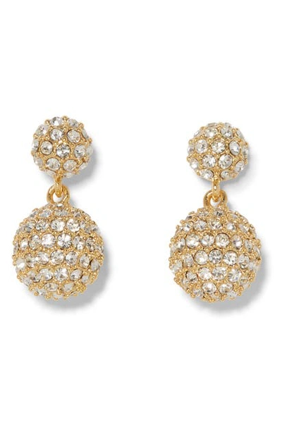 Vince Camuto Double Fireball Pave Drop Earrings In Gold