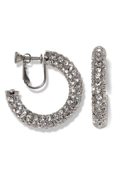 Vince Camuto Pave Clip-on Hoop Earrings In Silver