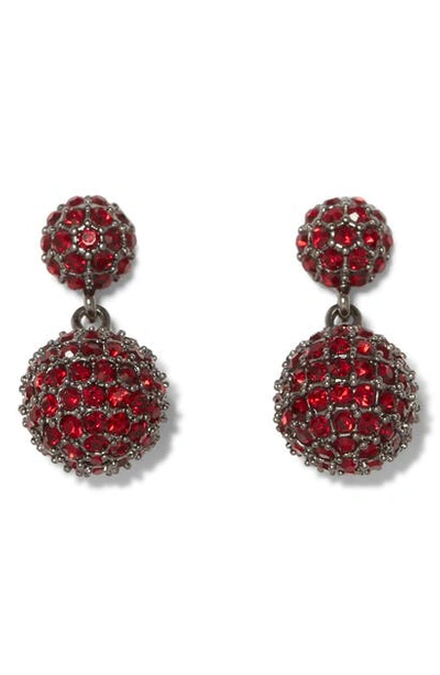 Vince Camuto Double Fireball Pave Drop Earrings In Hematite Multi