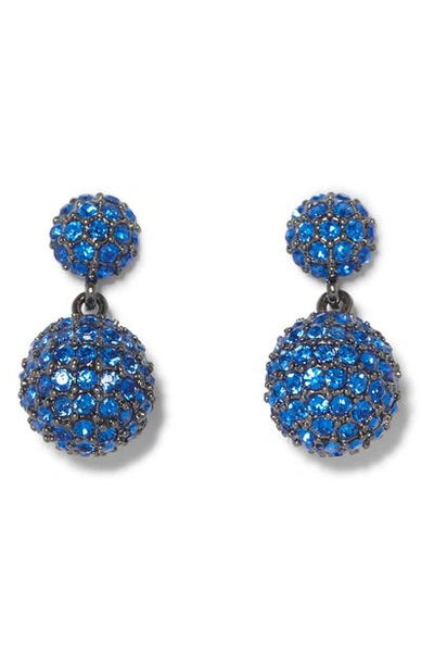 Vince Camuto Double Fireball Pave Drop Earrings In Hematite