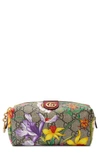 GUCCI SMALL OPHIDIA FLORAL GG SUPREME CANVAS COSMETICS CASE,548394HVEBC