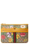 GUCCI OPHIDIA FLORAL GG SUPREME CANVAS POUCH,51755192YBC