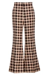 GUCCI PLAID WOOL FLARE TROUSERS,607928ZACQC