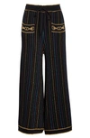 GUCCI METALLIC STRIPE JACQUARD WOOL BLEND SWEATER PANTS,606002XKA3T