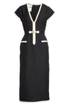 GUCCI BELTED SILK & WOOL CADY CREPE DRESS,601918ZAD88