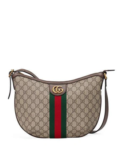 Gucci Ophidia Small Gg Supreme Hobo Bag In Light Beige