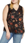 Daniel Rainn Plus Embroidered Floral Tank In G238 Blk