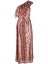 IN THE MOOD FOR LOVE EVELYN SEQUINNED ONE-SHOULDER GOWN
