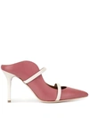 MALONE SOULIERS ANTIQUE ROSE MAUREEN 85MM LEATHER MULES