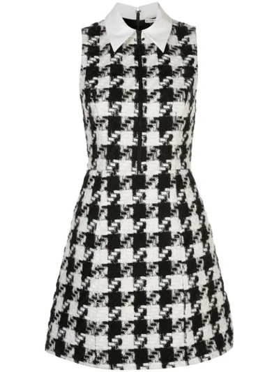 Alice And Olivia Ellis Gathered Zip Front Dress In White