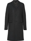 Prada Button-front Coat In Black