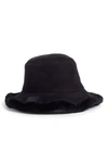 UGG GENUINE SHEARLING TRIM BUCKET HAT,18699