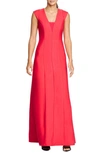 HALSTON HERITAGE STRUCTURED A-LINE GOWN,XFT162137C