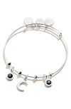 ALEX AND ANI MOON & STAR CHARM EXPANDABLE WIRE BANGLE,A19EBMN09SS
