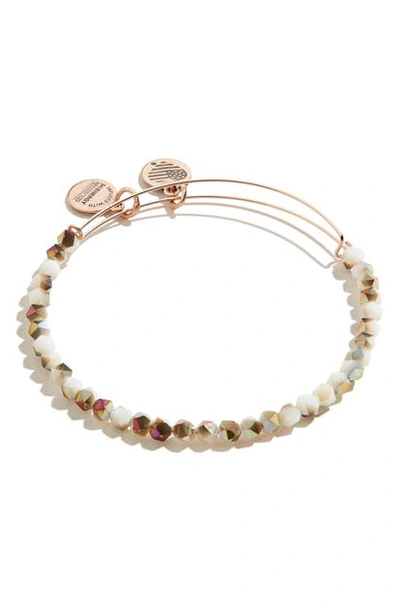 Alex And Ani Splendor Ii Beaded Expandable Wire Bangle In Rose Gold