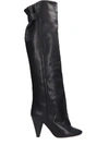 ISABEL MARANT LACINE HIGH HEELS BOOTS IN BLACK LEATHER,11138470