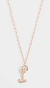 ALISON LOU 14K DIAMOND BEZEL LETTER NECKLACE