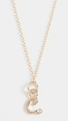 ALISON LOU 14K DIAMOND BEZEL LETTER NECKLACE