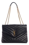 Saint Laurent Loulou Medium Calf Flap-top Shoulder Bag In Black