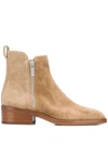 3.1 Phillip Lim Alexa Suede Double-zip Ankle Booties In Brown