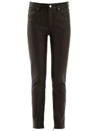 Amiri Python Print Leather Trousers In Black