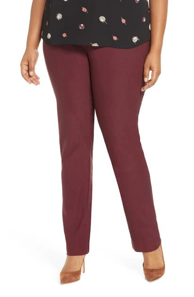 Nic + Zoe 'wonder Stretch' High Rise Straight Leg Pants In Port