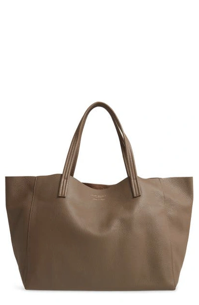 Kurt Geiger Violet Leather Tote In Taupe Comb