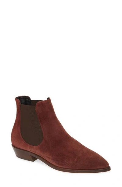 Agl Attilio Giusti Leombruni Pointed Toe Chelsea Boot In Chocolate Suede