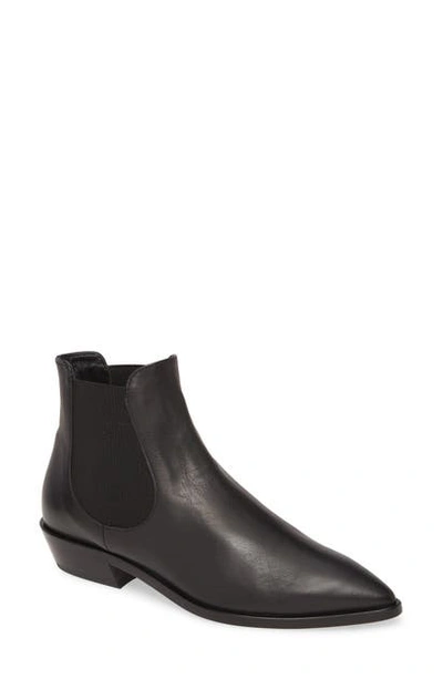 Agl Attilio Giusti Leombruni Pointed Toe Chelsea Boot In Black Leather